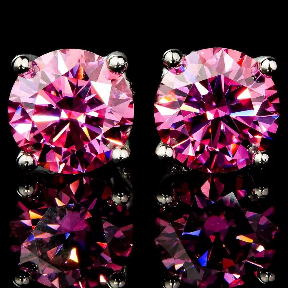 Colored Moissanite Stud Aretes