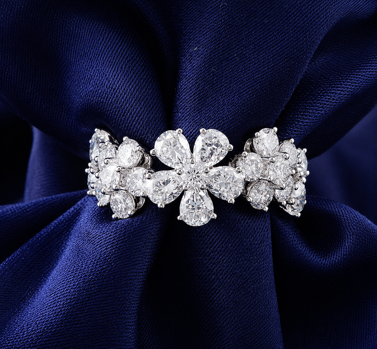Triple Flower Statement Ring