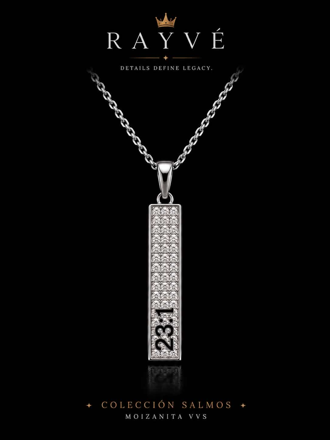 Salmos 23:1 Bar Pendant Necklace