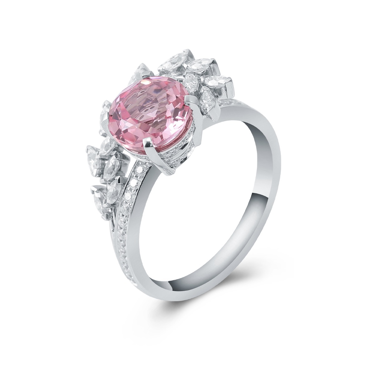 Pink Sapphire Marquise Ring