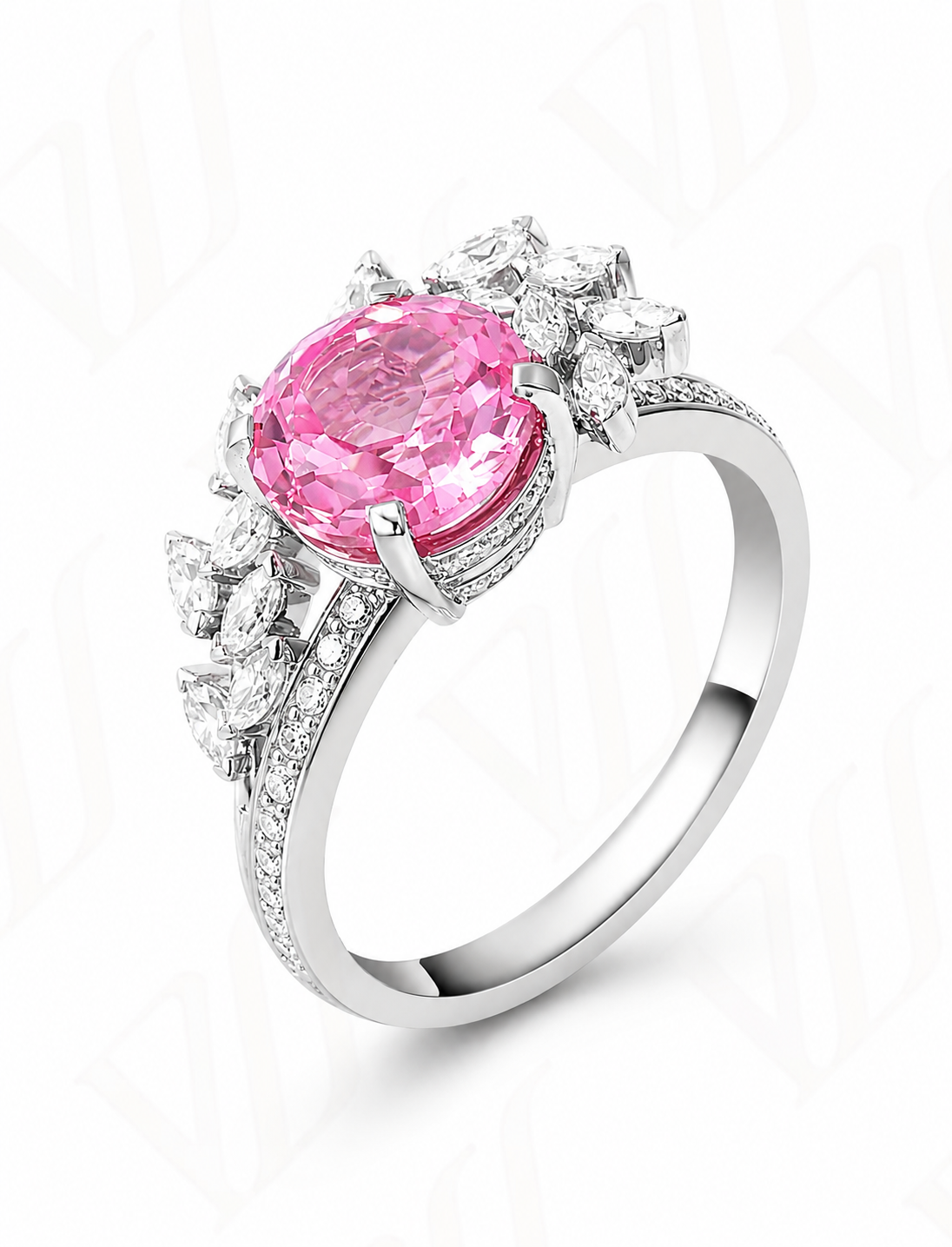 Pink Halo Floral Ring