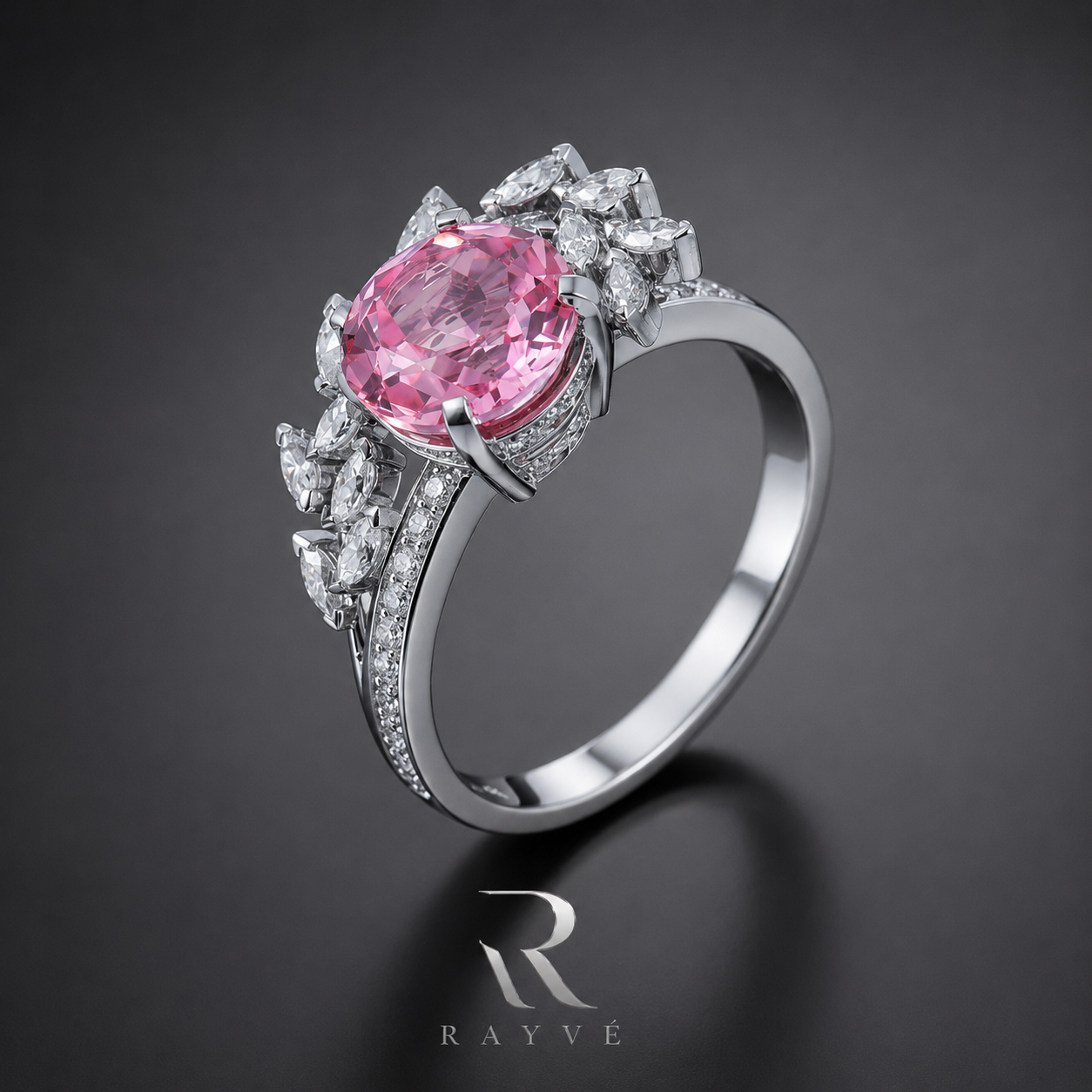 Pink Sapphire Marquise Ring