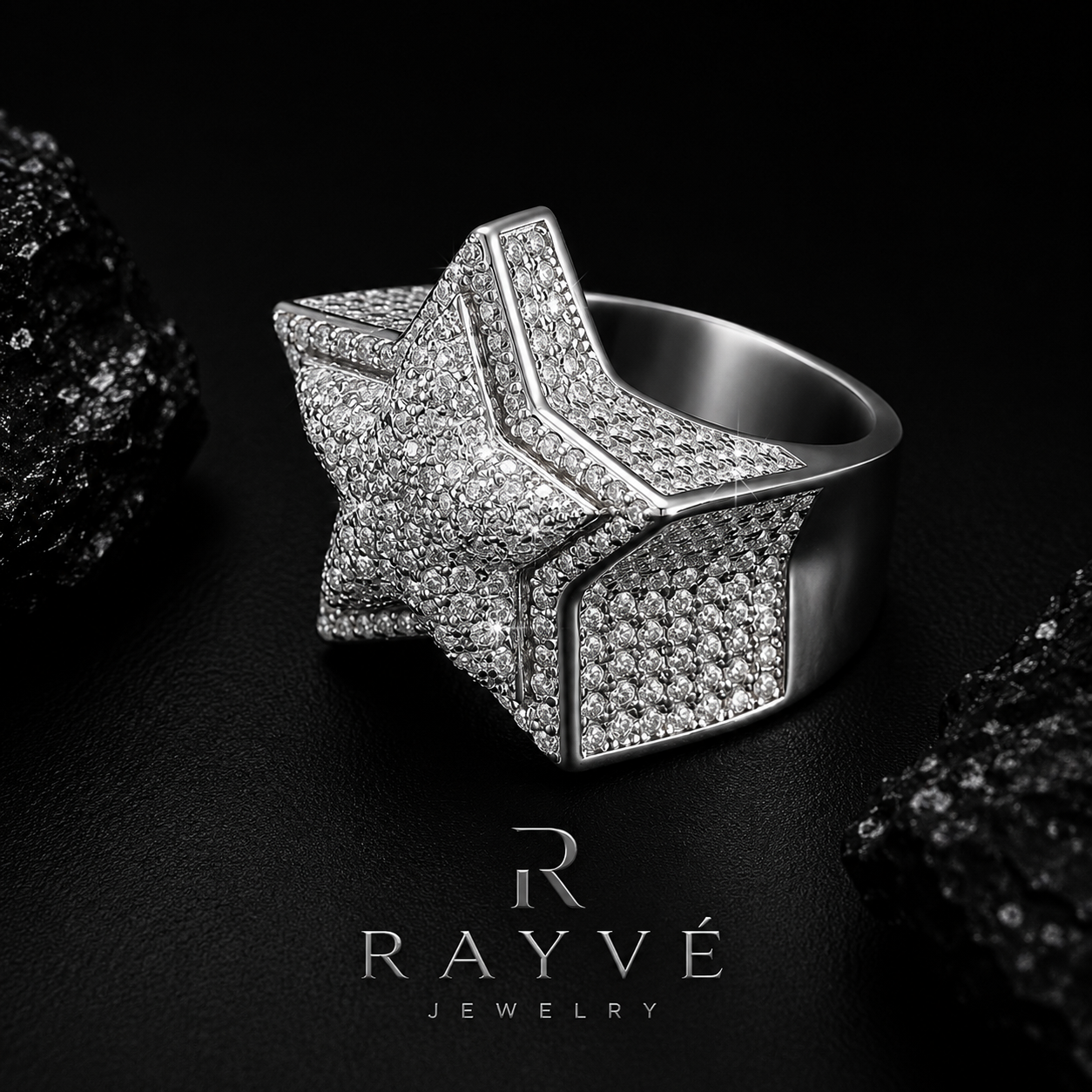 Iced Star Gent Ring